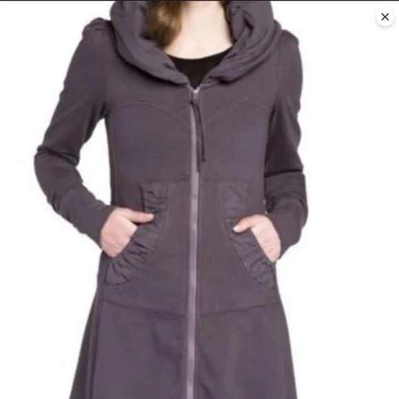 Prairie Underground Long Cloake Hoodie Bruise Color Purple XS - Picture 3 of 7